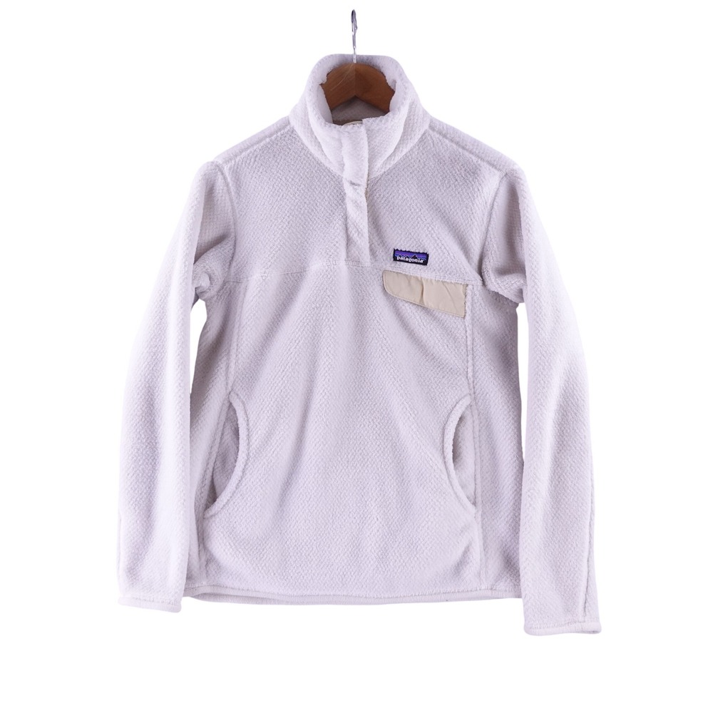 Patagonia Re-Tool Snap-T Fleece Pullover Cream White Womens Medium
